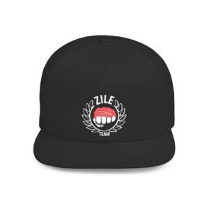 Flat Bill Snapback Hat — 'Azułe Team' Retro Sunset Logo Cap